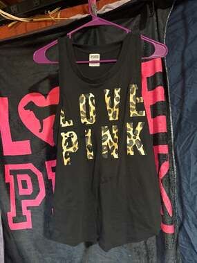 Victoria's Secret PINK Love PINK Leopard Print Racerback Tank Top XS